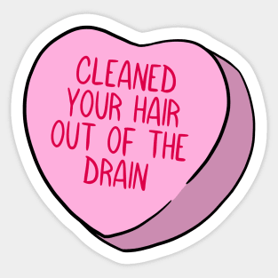 Funny Candy Heart Drain Sticker